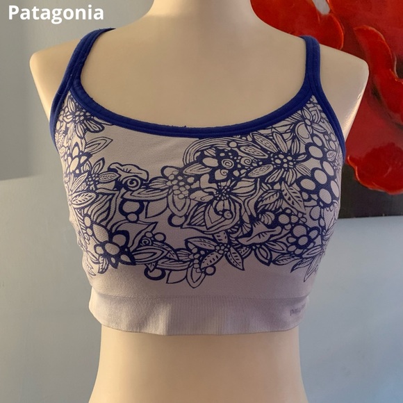 Patagonia Tops - Patagonia BODY Women Active Mesh Bra Formfitting Blue Floral M Medium